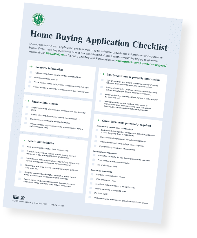 Heritage Bank's home buying checklist